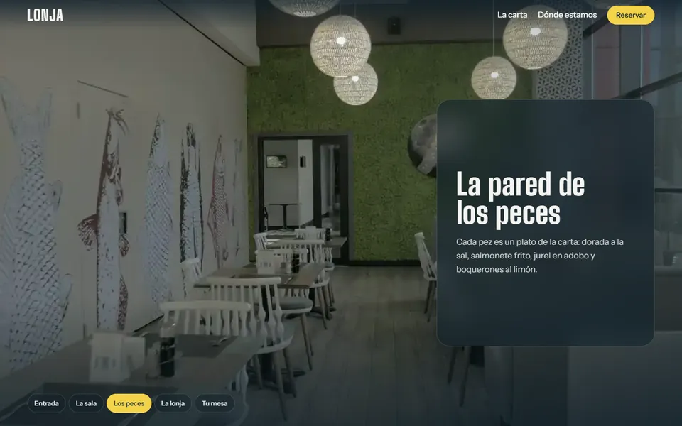 Portada de Lonja, restaurante de pescado en Málaga